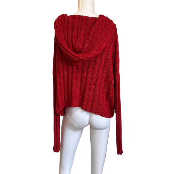 Ivan Grundhal Copenhagen Red knit Sweater with Hood sz S EUC - Picture 4 of 7